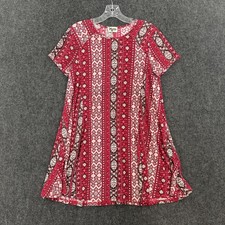 Show Me Your MuMu Nice Babydoll Dress Women's Small Red Geometric Swing