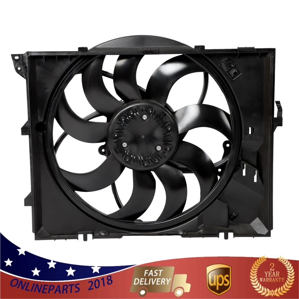 Radiator Cooling Fan Assembly 4-Pins 600W w/ Brushless Motor for BMW 325i 328xi - Image 2 of 4