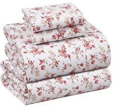 RUVANTI 100 Cotton Sheets Full Size Percale Bedding, Cooling Full, Bouquet