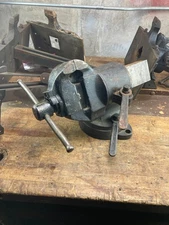 Vintage Charles Parker No. 474 Vise Rotating Body Rare 3-3/4" Jaws Double Swivel