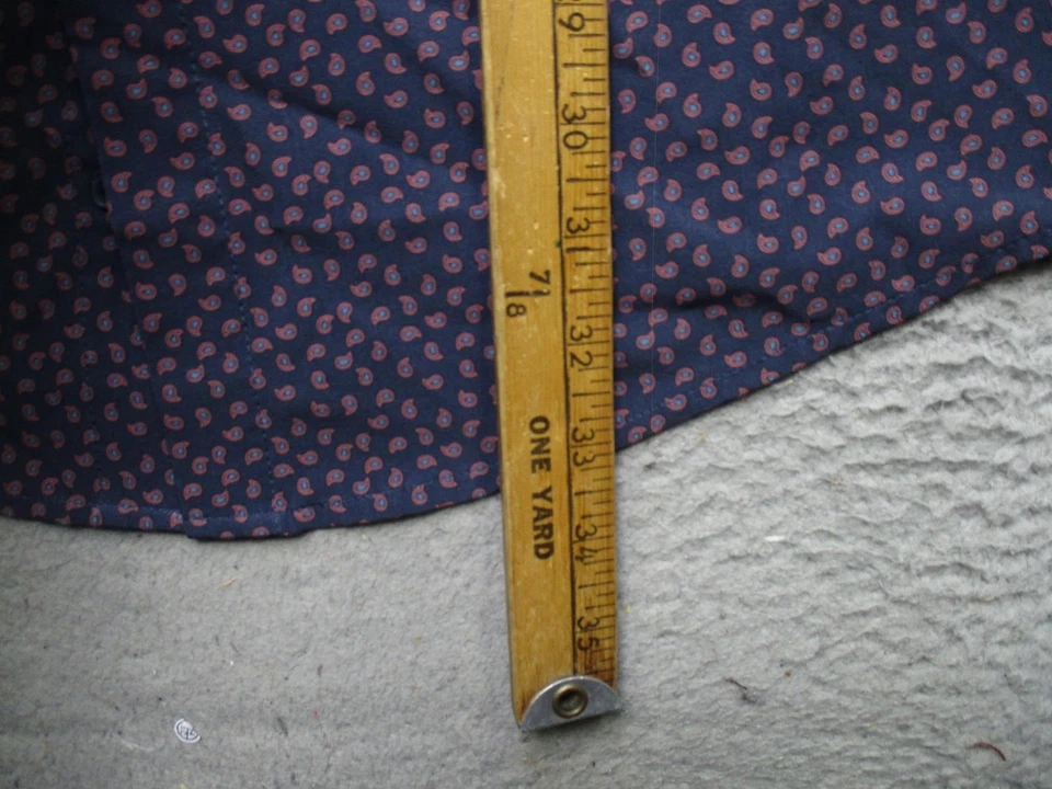 Camisa Mizzen+Main Para Hombres 2XL Azul Sotavento Paisley Rendimiento Elastizada Con Botones Foto 4 de 4