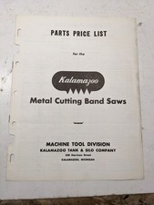 KALAMAZOO BAND SAW MACHINE TOOL PARTS PRICE LIST 8C 816 824 1220 610 MODEL