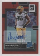 2022 Panini Donruss Optic Rated Rookie Red Prizm 34/75 Devonte Wyatt Auto 12ny