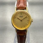 Seiko Watch Women 19mm Gold Dial Gold Tone Round 5420-0019 New Battery Vintage