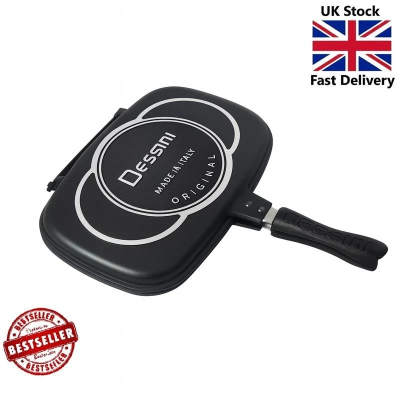 DOUBLE SIDED FRYING PAN DIE-CAST MARBLE COATING FOLDABLE FLIP FRY GRILL 32CM
Opens in a new window o
