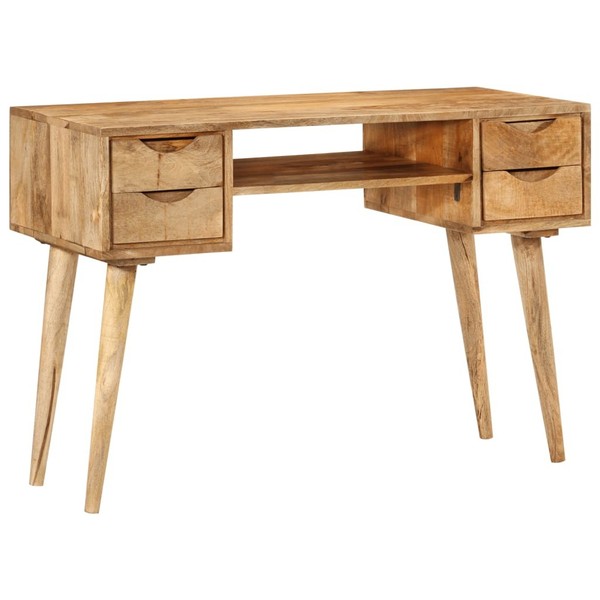 Schreibtisch Schubladen Computertisch Arbeitstisch Tisch Massivholz Mango Vidaxl-image