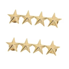 2pcs WWII WW2 US Army Officer 4 Stars General Rank Badges Pin Gold - USA