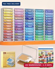 60 PCS Diamond Painting Storage Containers Trays with Two Layers, 3-in-1
