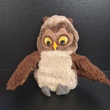 IKEA Brown Owl Hand Puppet Plush Grey Feet 9" Embroidered Eyes