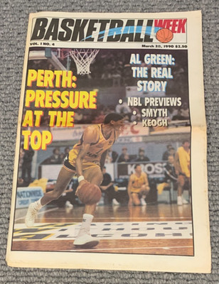 BASKETBALL WEEK NBL Newspaper March 1990 JAMES CRAWFORD Cover RAY BORNER POSTER