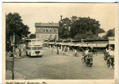 Germany AK Berlin-Zehlendorf Street Mall Double Decker Bus 1954 continental PPC