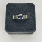 Vintage 925 Sterling Silver Amethyst Purple Stone Design Ring 3.4g Sz 5.5