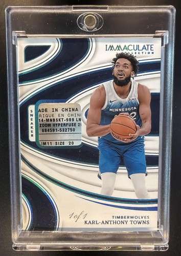 2023 Panini Immaculate Karl-Anthony Towns Sneaker Swatches Platinum 1/1 #SS-KAT