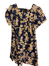 NEW:ROYAL HAWAIIAN BLUE FLORAL DRESS SZ.4X MADE N HAWAII 56"C42L