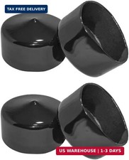 Rubber Pipe Cap End Caps 2 Inch Round Black Vinyl Covers Pack of 4 Hardware Plug