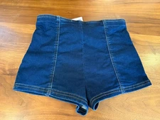 REWASH BRAND MICRO SHORT KNIT DENIM HIGH RISE DARK WASH SIZE 5 / 27 NWT