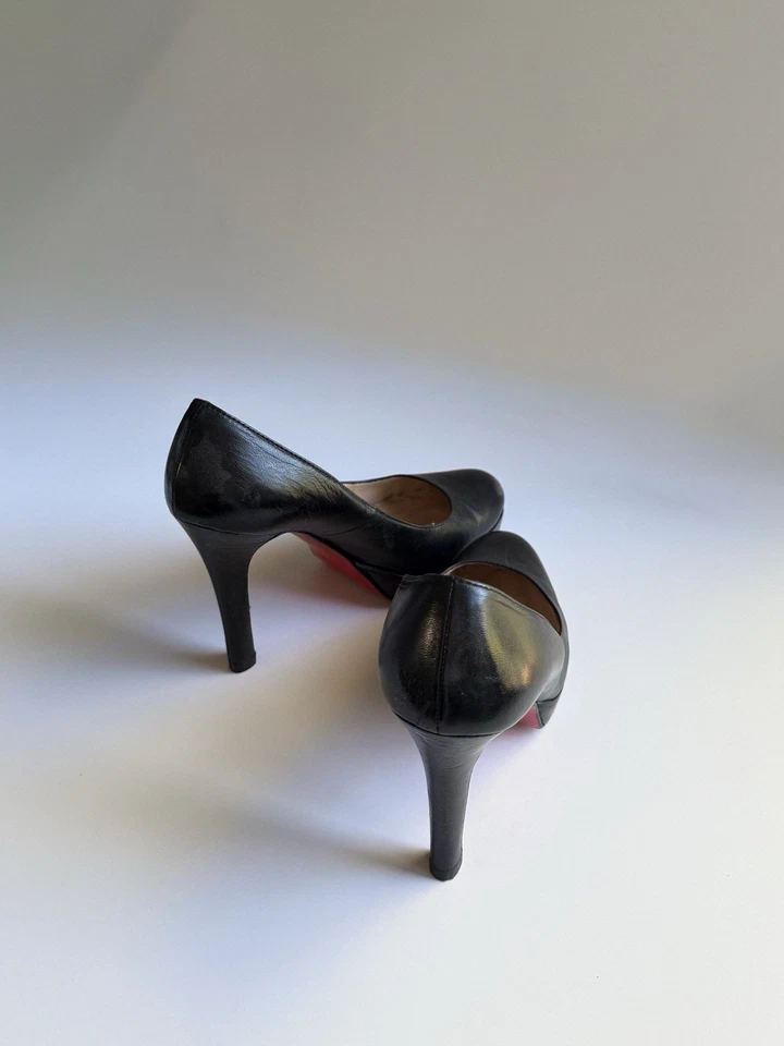 Zapatos de salón Christian Louboutin Bianca 120 con plataforma de cuero negro - talla 40 Foto 3 de 4