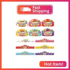 30 Pack Paper Crowns for Kids - Classroom Birthday Party Supplies 6 Colors