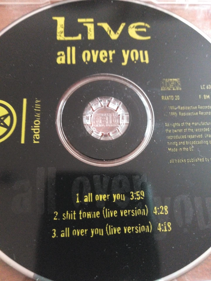 Live - all over you - Maxi Single CD (1995) 3 Tracks - Bild 3 von 3