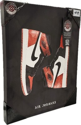 RARE Nike Air Jordan 1 Red/Black Art Print on Canvas Collectible, 20  x 16 
