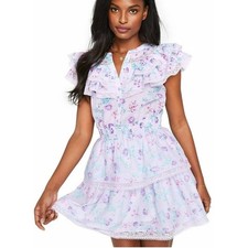 LoveShackFancy x Target Lou Lavender Cottage Floral Double Ruffle Tiered Dress L