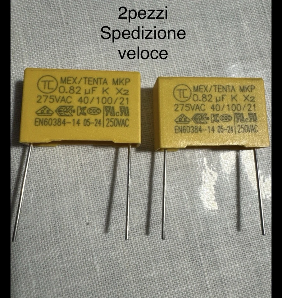 2 0,82uf Condensatore 275Vac 820nF 275V Lavazza LM500 Lm600 MODO MIO MINÙ JOLIE - Imagen 1 de 1