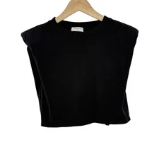 Aritzia Babaton Women's Black Padded Shoulder Boxy T-Shirt Size Small Normcore