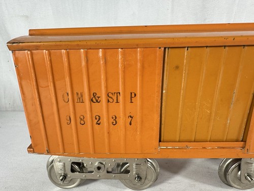 Excellent Lionel Original Prewar Early #14 Boxcar in Orange - Picture 6 of 14