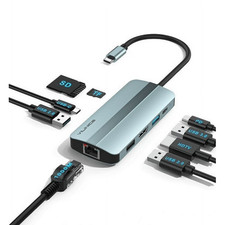 USB-C Docking Station, VILINICE 9-in-1, 87W PD Charging, Aircraft Grade Aluminum