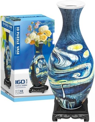3D Puzzles Vase for Adults, Crafts for Adults, 160 Pieces Plastic DIY Unique Flo