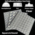 Self-Adhesive Rubber Feet Pads | Square & Round Clear, Small & Large Ø 5mm-20mm
