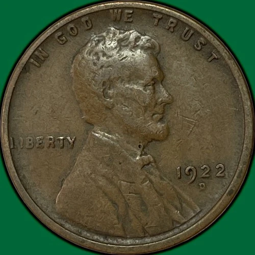 1922-D Lincoln Wheat Cent Very Fine VF Coin, Small Scratches #34852