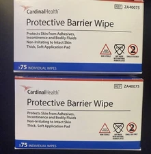 2 Cardinal Health Skin-Prep Protective Barrier Wipe 1-1/4" x 3" (75/Box) ZA40075