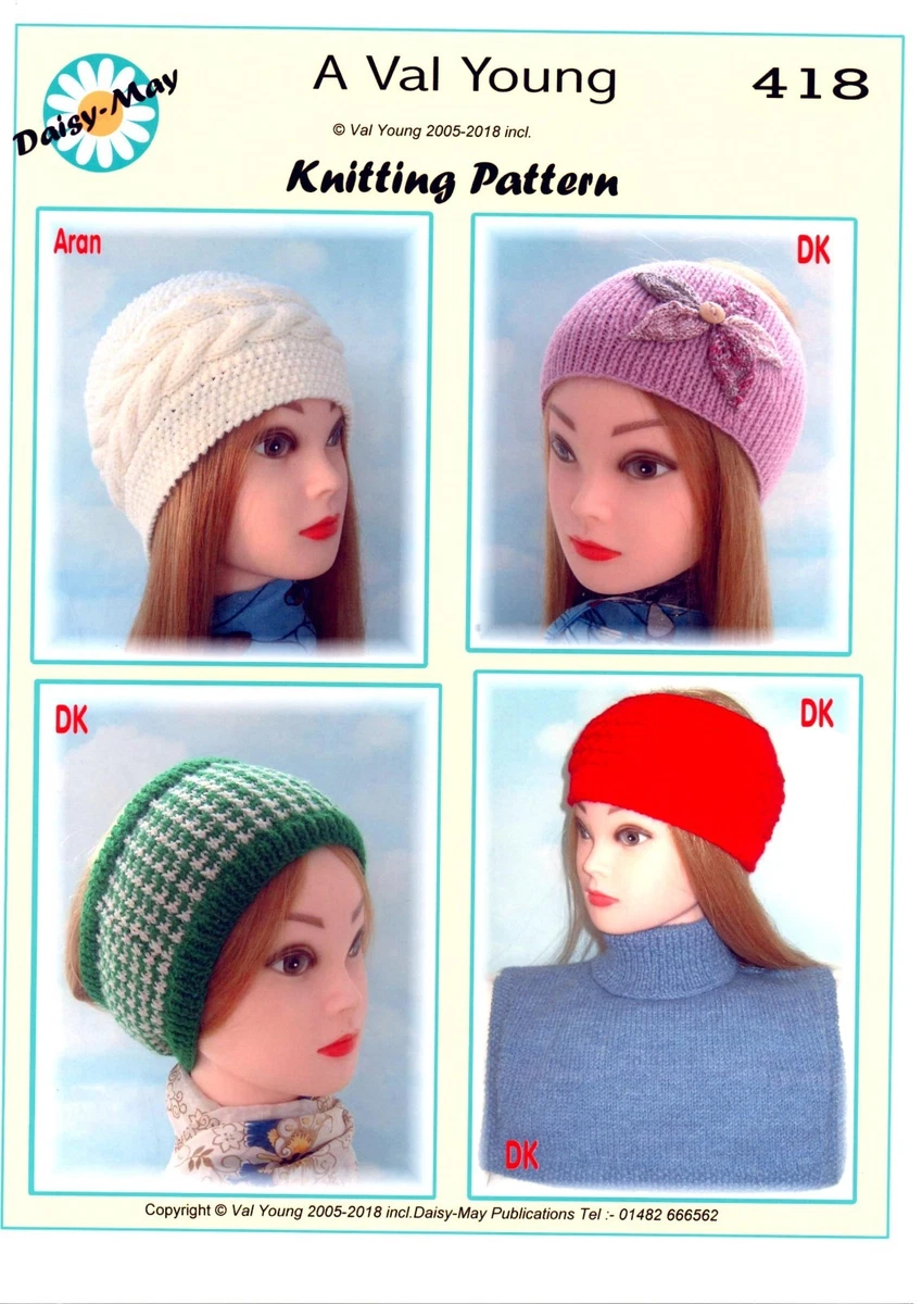 LADIES HEADBANDS POLO NECK INSERT Knitting Pattern No. 418 eBay