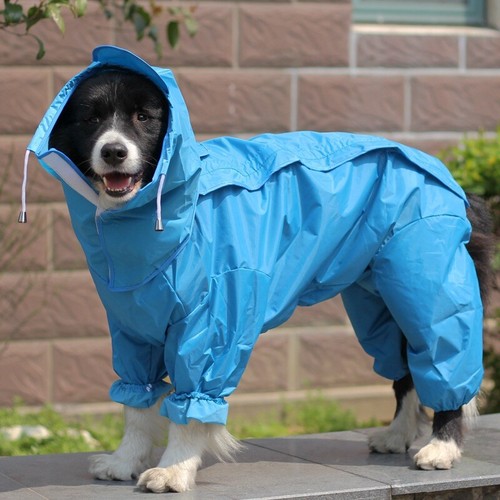 Pet Dog Puppy Outdoor Waterproof Hooded Four-legged Rain Coat Jacket Jumpsuit - Picture 8 of 19