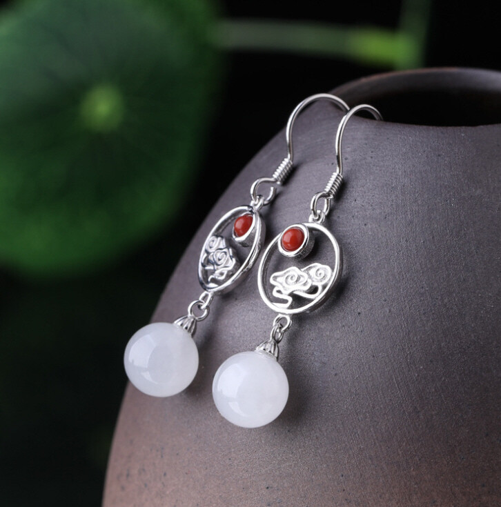 ORECCHINI ROTONDI NERI ARGENTO CON CRISTALLI SWAROVSKI - Gioielli