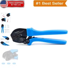Versatile Connector Crimping Tool - 10 to 20 AWG Wiring with Built-In Positioner