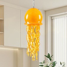Jellyfish Pendant Light, Modern Hand Blown Glass Lampshade Hanging Chandelier