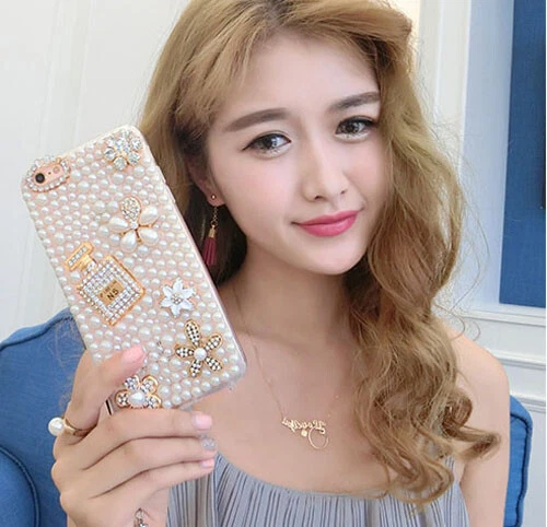 Perlas Perfume, Brillantes Flores Teléfono Funda para Varios iPhone Foto 4 de 4