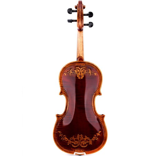 Violín antiguo T30+ Master estilo Stradivari tallado flor 4/4 madera europea rico - Imagen 9 de 17