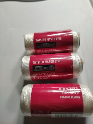 Twisted Mason Line - White - Everbilt - #18 x 325 Feet - Poly Blend - Lot of 3