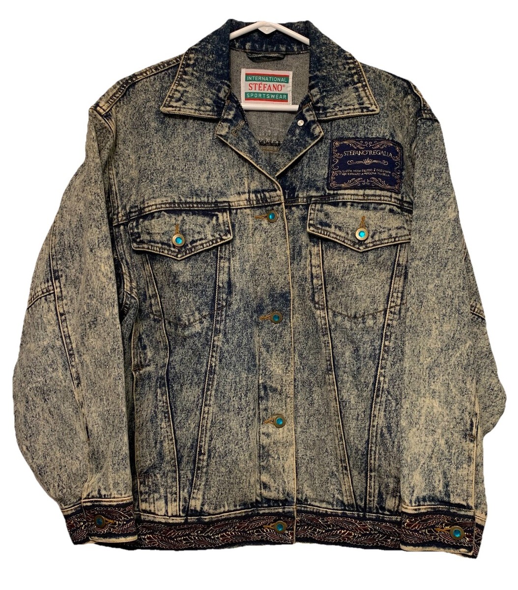 Vtg 80s Stefano International Denim Jacket Women's XL Regalia