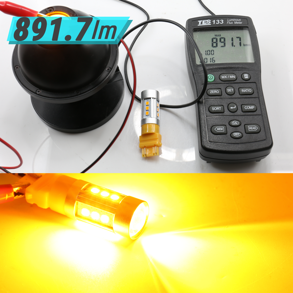 Error Free 1157 50W High Power Chip LED Amber Yellow Turn Signal Light