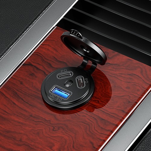 45W USB Charger Socket Dual PD Type-C Car USB Charger for Car Marine Motorcycle - Photo 11 sur 18
