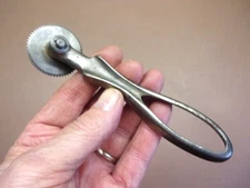 Antique Cast Iron Pattern Tracer Tool 6" Long 1 1/2" Serrated Wheel Exc. Cond!
