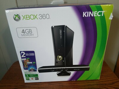 Xbox 360 with Kinect 4GB Black Matte Console 16 Games 885370811674