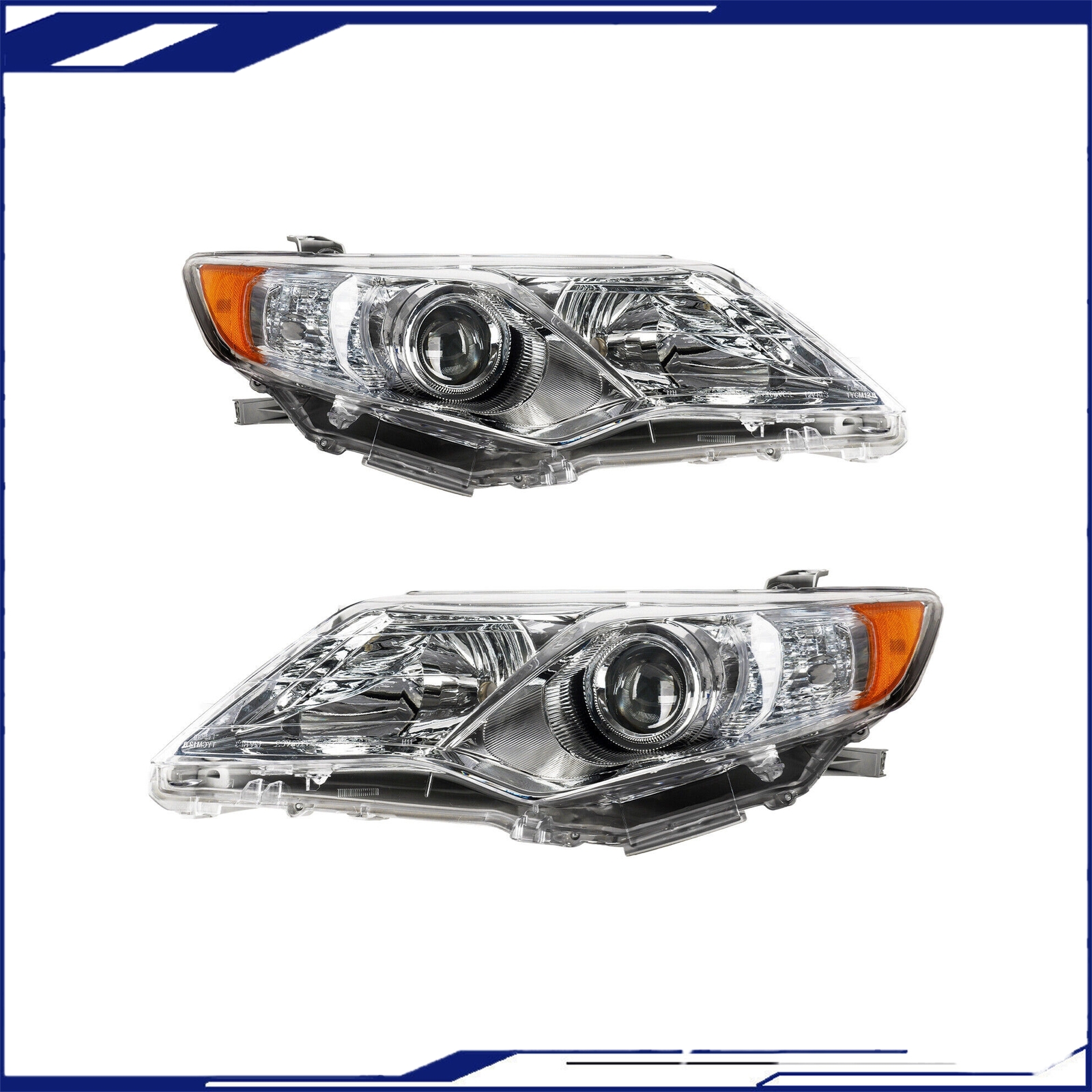 2pcs Left Right Chrome Headlights Assembly for 2012-2014 Toyota Camry