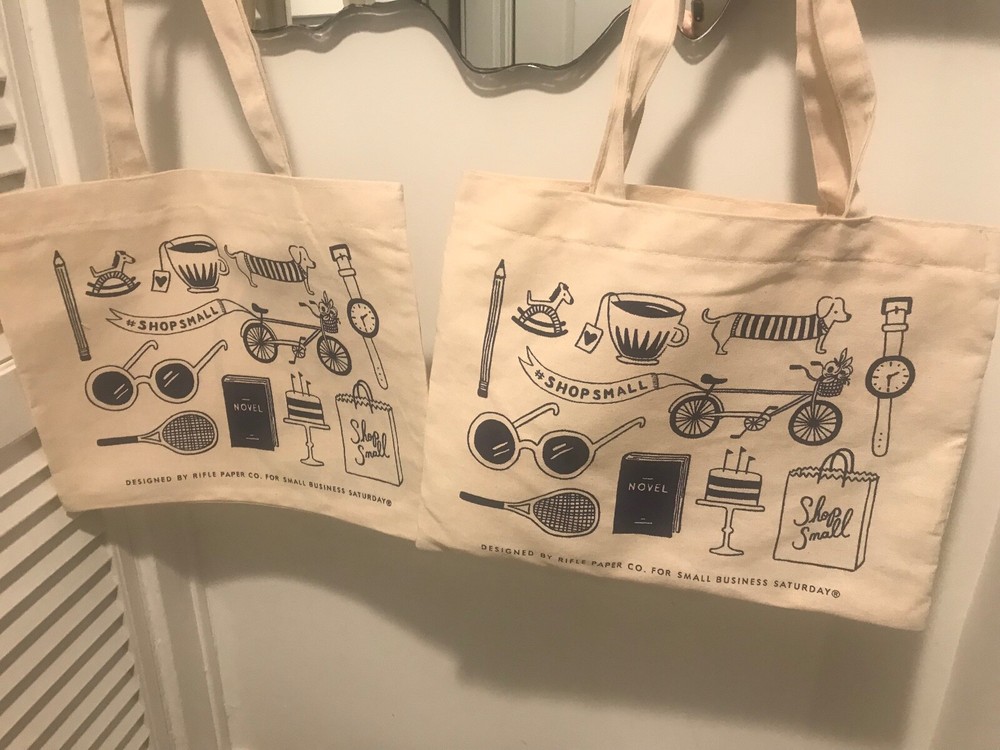 Rifle Paper Co Shop Small Business Saturday Canvas Shopping Tote Gym Laundry Bag