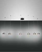 Fabas Luce Led Pendelleuchte HäNgelampe Arabella 6 Flg 3547-46-126 Schwarz Grau
