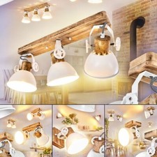 Decken Leuchten Vintage Flur Dielen Strahler weiß/Holz Wohn Schlaf Zimmer Lampen